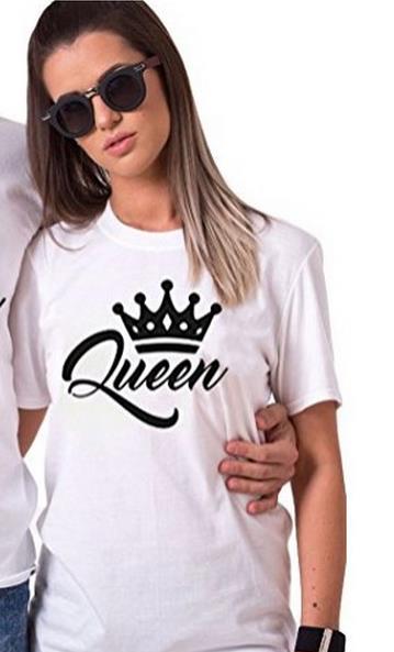 Buy Touch Me Fashions, Lovers Pack, Cotton, King Queen Love Couples D7, Printed, Fullsleeve Roundneck Navy Blue T Shirts for Couples